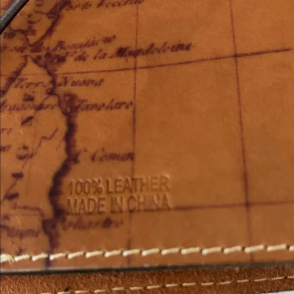 Patricia Nash Leather “Vinci Map Riot Rust” Leather Journal Cover refillable. - Picture 3 of 9